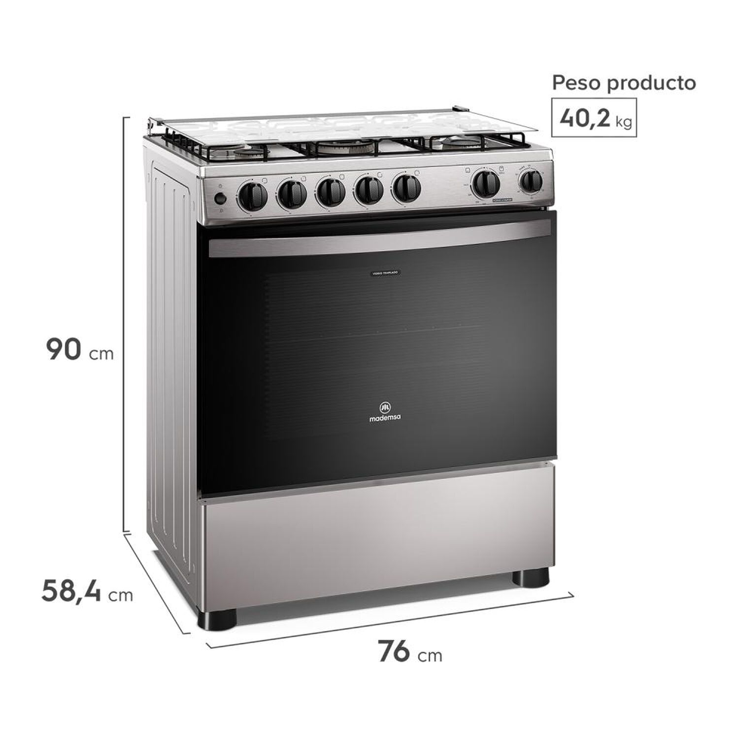 Cocina A Gas Mademsa Fm5ssc 5 Quemadores image number 2.0